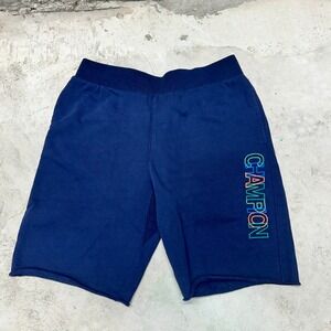 Champion Reverse Weave Navy Blue Sweat Shorts Large Embroidered Logo Athletic